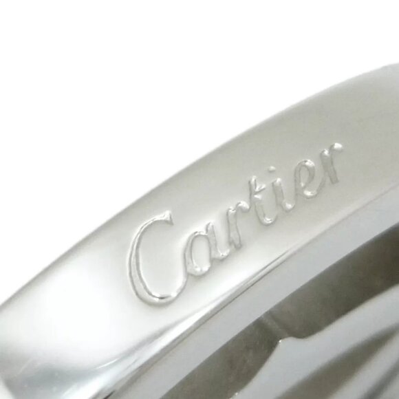 Auth Cartier Rhodium Finish Double C Key Ring Bag Charm T1220157 Silver #W401011 - Picture 2 of 9